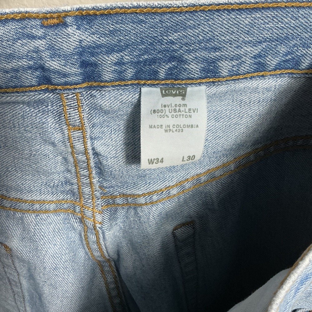 Levis 501 Original Fit Jeans Mens 34x30 Light Wash VTG XX Button Fly Straight - Picture 10 of 11